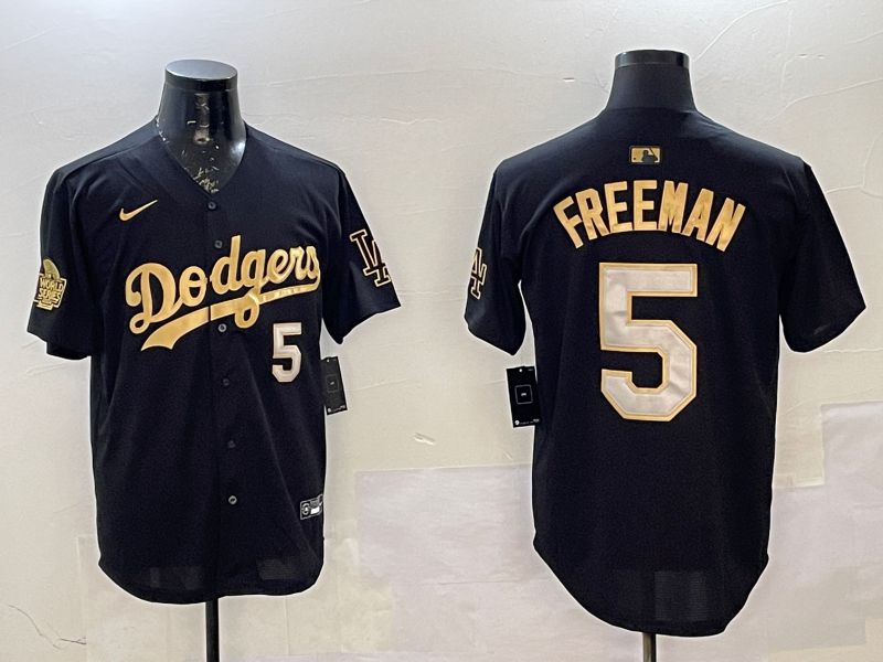Men Los Angeles Dodgers #5 Freeman Black Gold Game 2025 Nike MLB Jersey style 02255->new york yankees->MLB Jersey